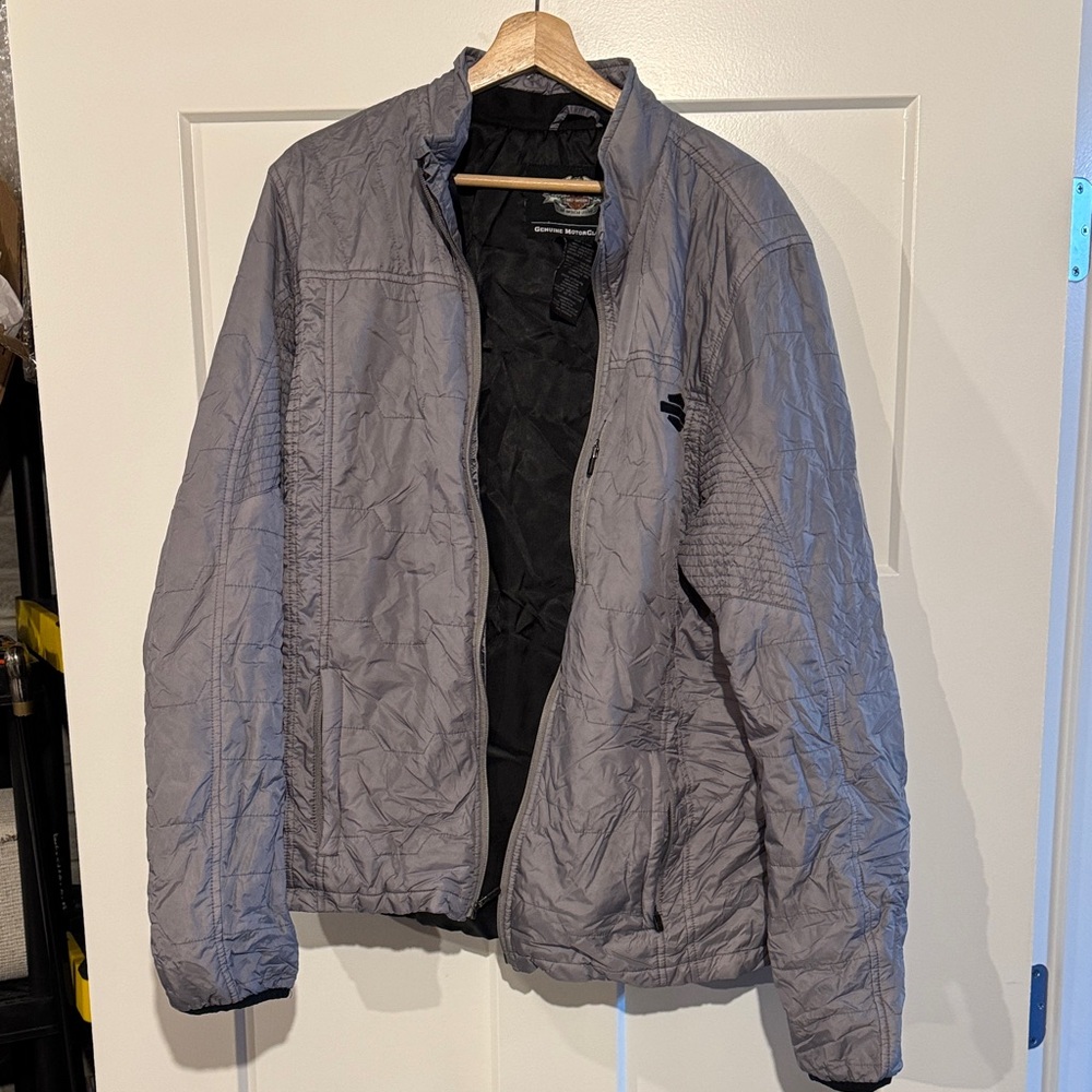 Harley-Davidson Black and Silver Lightweight Packable Jacket